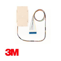 3M | Module of 12 LC Pigtails 9/125μ, 2m w/DIN-Cassette, Pigtails in 12 IEC Colours, Stripped and Marked 