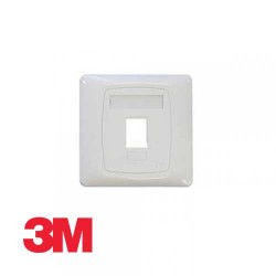 3M | (1P 86*86mm UK Faceplate) W/O Shutter Doors, W/Window Label, Color Icons, Logo (Pure White)