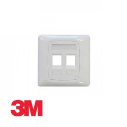 3M | (2P 86*86mm UK Faceplate) W/O Shutter Doors, W/Window Label, Color Icons, Logo (Pure White)