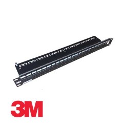 3M |  RJ-45 Patch Panel Classic Black Alu For 24 K6/K5e Jacks